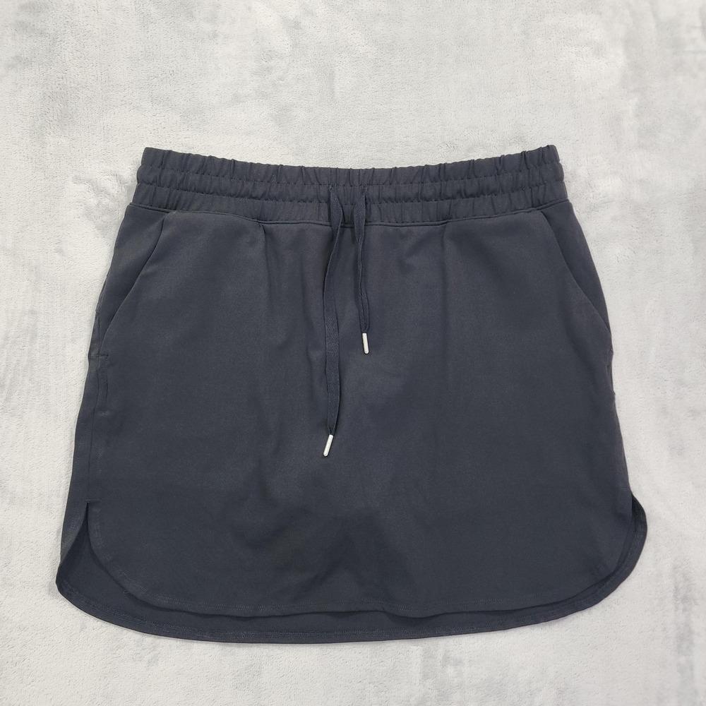 Rachel Zoe Skort Women L Black Mini Skirt Shorts Lined Drawstring Pockets Casual